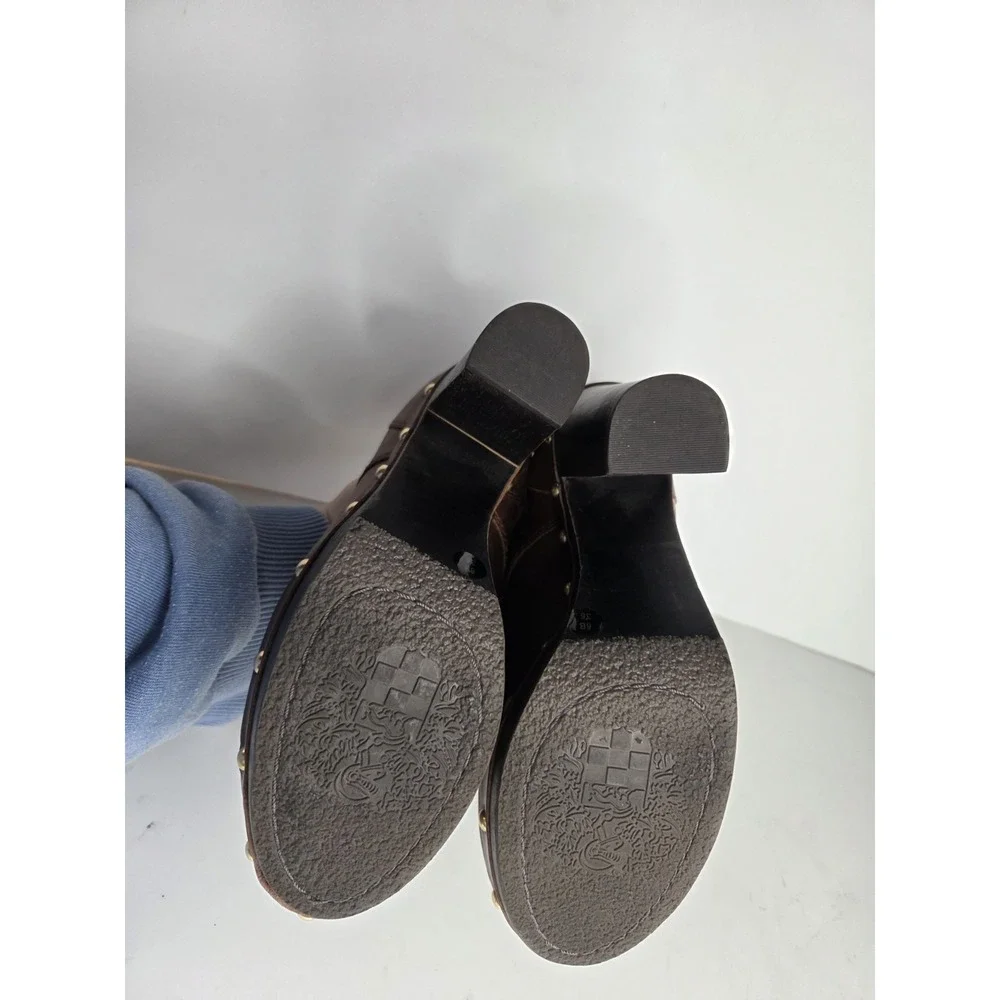 Vince Camuto Canasta Women's Leather Clogs Platform Brown Shoes Heels Sz‎ 6